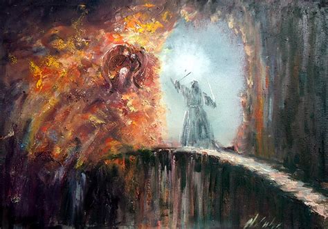 Gandalf vs Balrog Scene Wall Art & Handmade Home Decor Gift - GaleriFoton