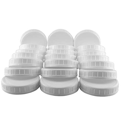 Plastic Mason Jar Regular Mouth Screw-On White Lids-24 Pack-Standard Size J H2D0 | eBay