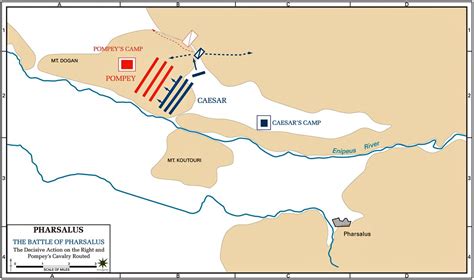 Map of the Battle of Pharsalus 48 BC | Publicações, Mapa