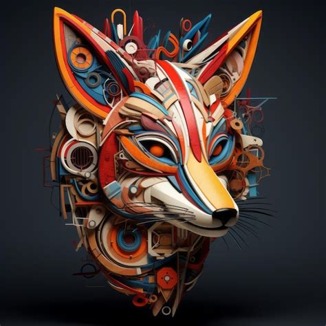 Premium AI Image | Abstract 3d Fox Sculpture Inspired By Basquiat ...