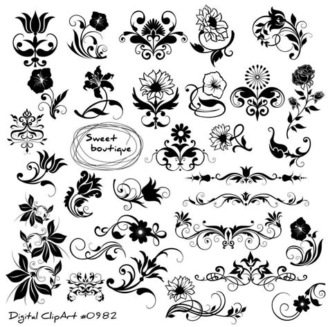 wedding flower clip art black and white | Flower clipart, Wedding flowers, Post wedding