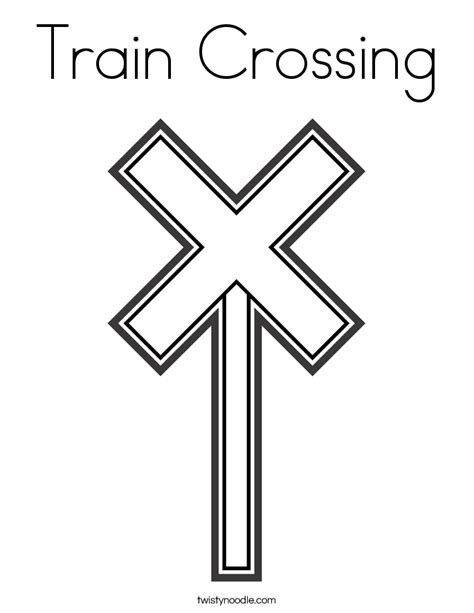 Train Crossing Coloring Page - Twisty Noodle