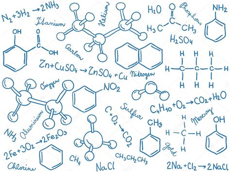 Chemistry background - molecule models and formulas Stock Vector Image ...