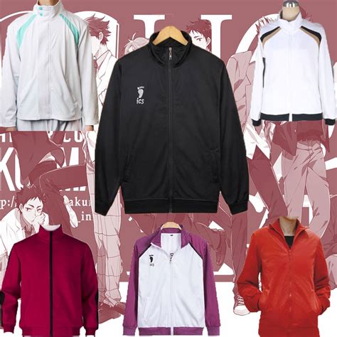 Haikyuu Jacket Jersey Cosplay Karasuno High School Costume Coat Sports Uniform Loose Leisure ...