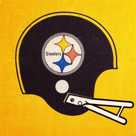 Vintage Pittsburgh Steelers Football Helmet Art by Row One Brand Wall Art