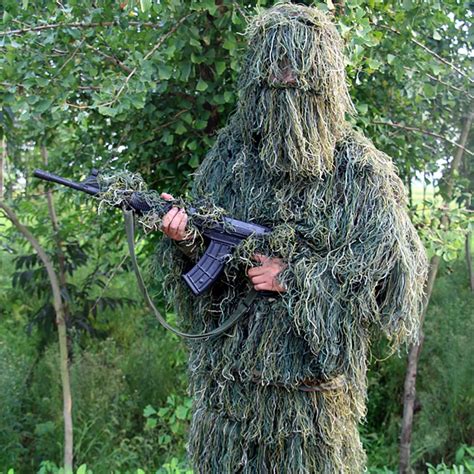 2017 CS Forest Design Camouflage Ghillie Suit grass type hunting clothing,yowie Sniper 3D bionic ...