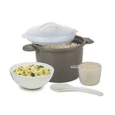 Microwave Rice Cooker Steamer Lid 6 Cup Bowl