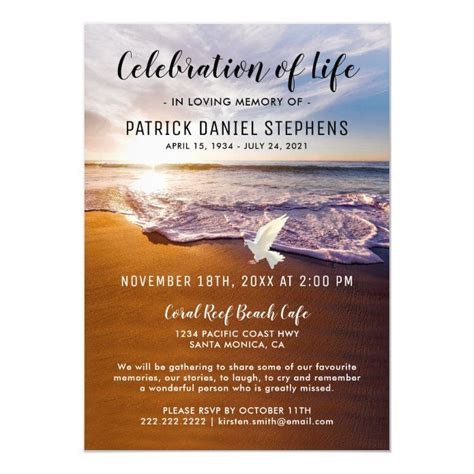 Beach Celebration of Life Invitation