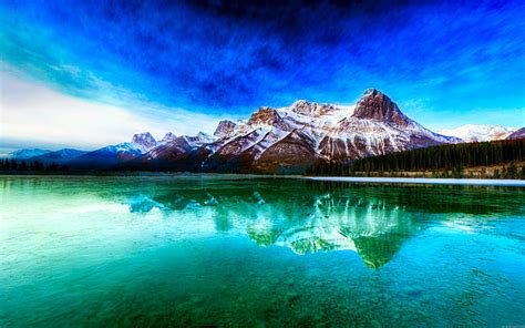 Online crop | HD wallpaper: Moutain reflect on a lake, mountain ranges ...