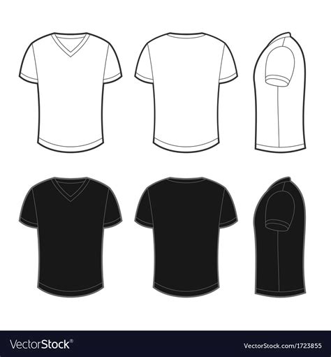 Front back and side views blank t-shirt Royalty Free Vector