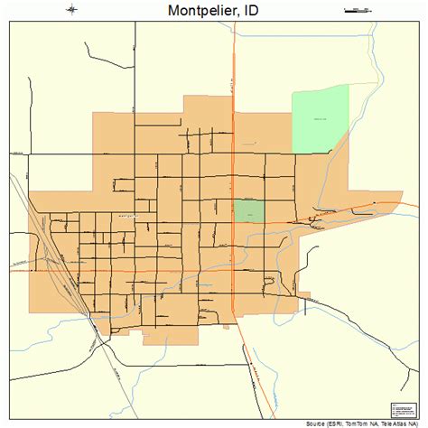 Montpelier Idaho Street Map 1653920