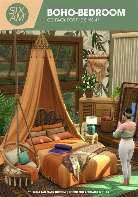 Boho Bedroom (CC Pack for The Sims 4) - Sixam CC