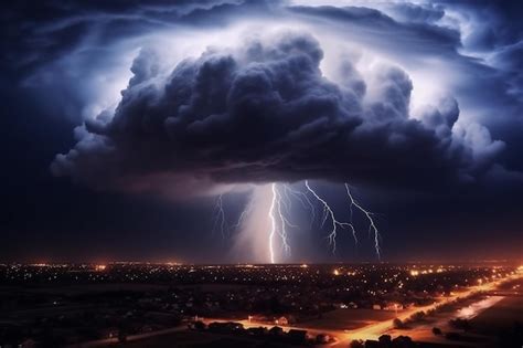 Premium AI Image | Thunderstorm warning Generative ai