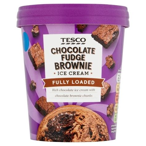 Tesco Chocolate Fudge Brownie Ice Cream 480Ml - Tesco Groceries