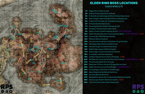 Elden Ring Bosses Map