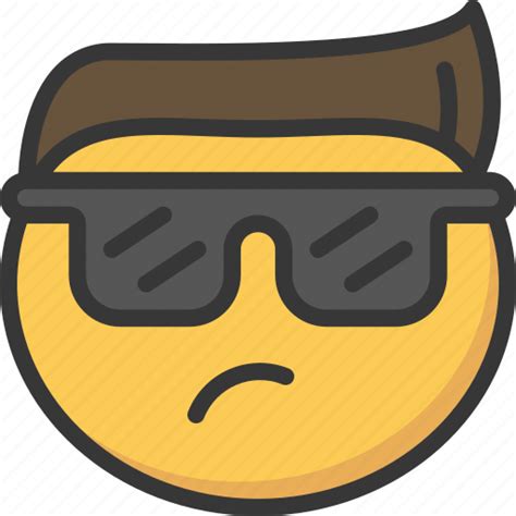 Cool, emoji, emoticon, face, hair, sunglasses icon