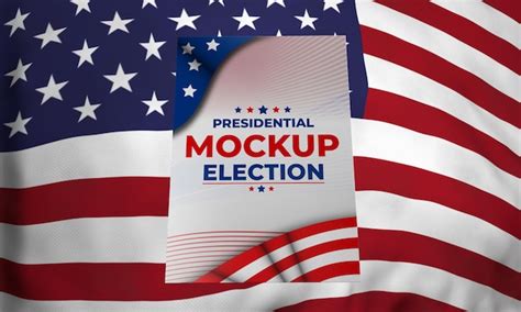 Premium PSD | Mock-up presidential election poster for united states with flag