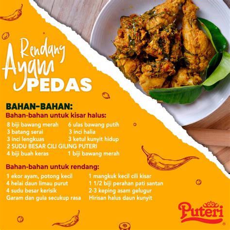 Resipi Rendang Ayam Pedas – Puteri