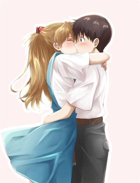 souryuu asuka langley and ikari shinji (neon genesis evangelion) drawn ...