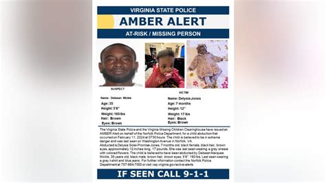 AMBER Alert: Suspect in custody, 7-month-old Virginia girl found safe ...