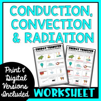 Conduction, Convection and Radiation Worksheet [Print & Digital] ⋆ The ...