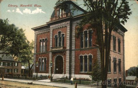 Library Haverhill, MA Postcard