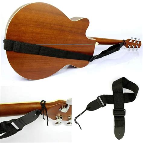 Electric Acoustic Bass Guitar Strap PU Leather + Nylon Multifunction Black Useful Folk Guitar ...