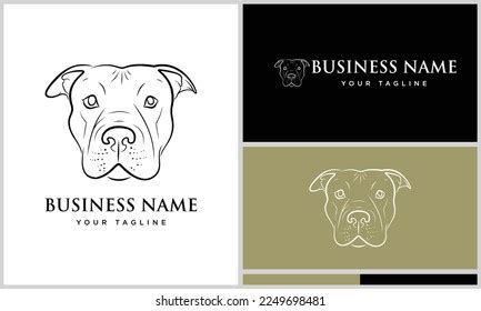 Line Art Bulldog Logo Design Stock Vector (Royalty Free) 2249698481 ...