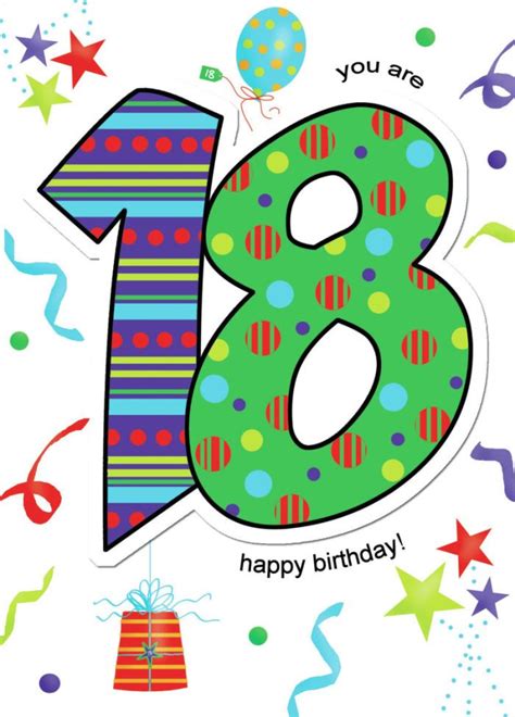 18th Big Number Birthday Card