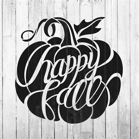 Happy Fall Pumpkin Sign Stencil | Stencil Revolution