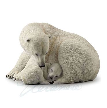 Polar Bear Cub Cuddling With Mom | Cub | Figurine