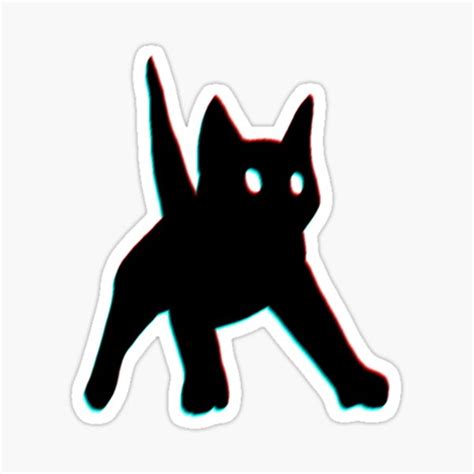 "Cursed black cat meme" Sticker for Sale by Lurkiio | Redbubble