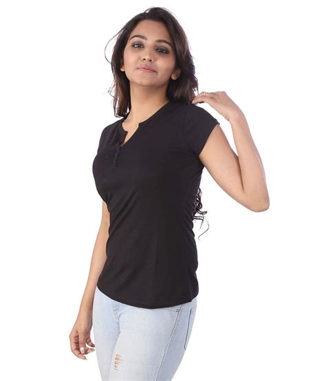 Go4it Black Cotton T-Shirt - Buy Go4it Black Cotton T-Shirt Online at Best Prices in India on ...