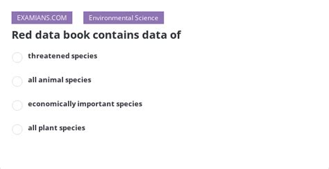 Red data book contains data of | EXAMIANS