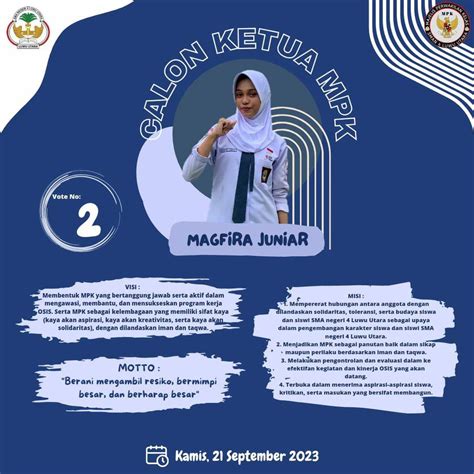 Yuk Kenali Calon Ketua MPK 2023 – SMAN 4 Luwu Utara Sulawesi Selatan