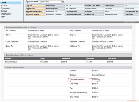 pdf - How to show Total Monthly Price on the Quote Template? - Salesforce Stack Exchange