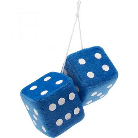 Fuzzy Car Dice - BLUE - BIG 3-inches | eBay