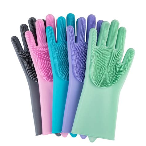 Magic Silicone Dish Washing Gloves Kitchen Accessories Dishwashing ...