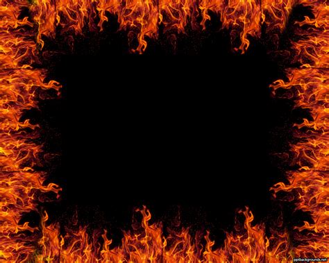 Fire Border With Flames Background For PowerPoint, Google Slide ...