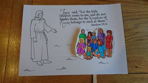 Let the children come unto me - craft Matthew 19:14. This craft is suitable for younger children ...