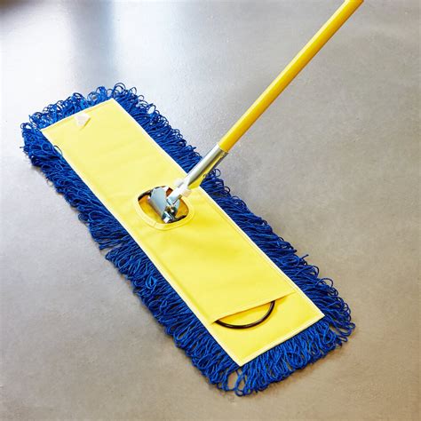 24" Yellow Microfiber Dry Pocket Dust Mop with Canvas Back