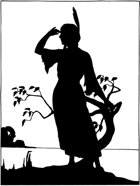 Vintage Native American Girl Image - Silhouette! - The Graphics Fairy Silhouette Images ...