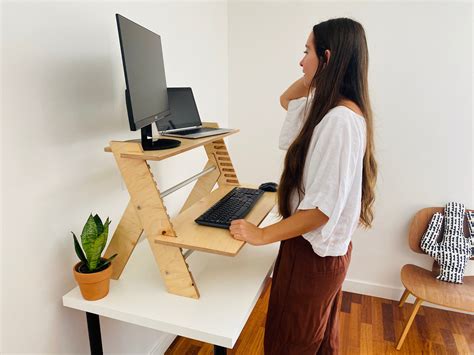 Desks Standing Desk Converter Wood Standing Desk Laptop Stand Sit Stand ...