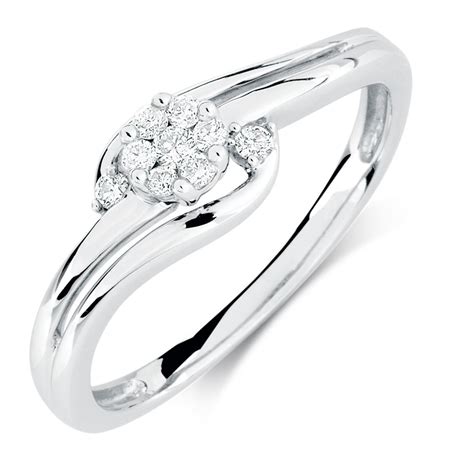 Promise Ring with Diamonds in 10kt White Gold