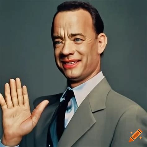 Image of tom hanks as forrest gump waving on Craiyon