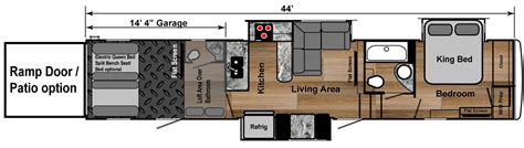 Fifth Wheel Toy Hauler With Open Floor Plan - floorplans.click