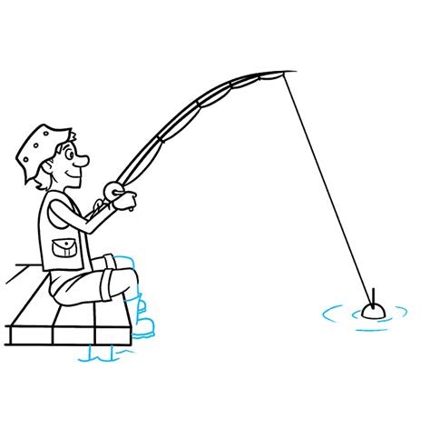 How to Draw a Man Fishing - Really Easy Drawing Tutorial