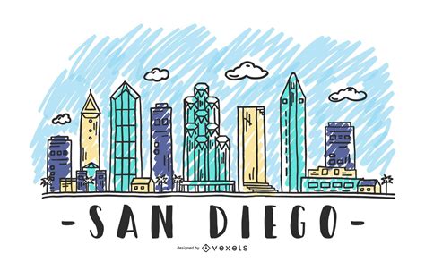 San Diego USA Skyline Design Vector Download