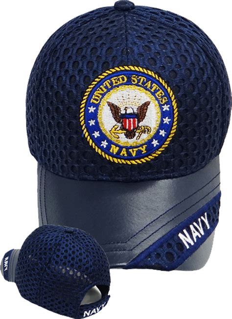 US Navy Baseball Cap Blue Hat with Chain United States Navy Logo Emblem ...