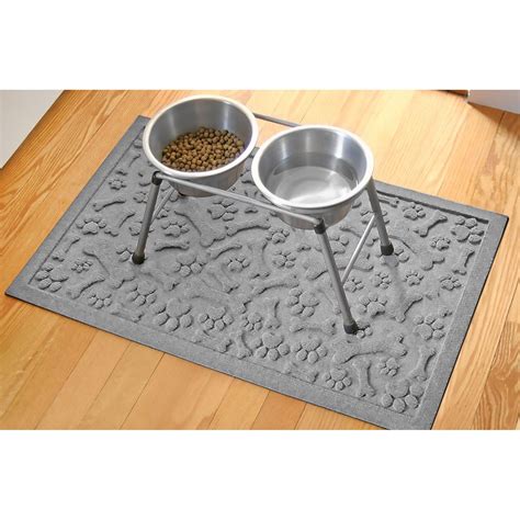 The Water Absorbing Pet Bowl Mat - Hammacher Schlemmer